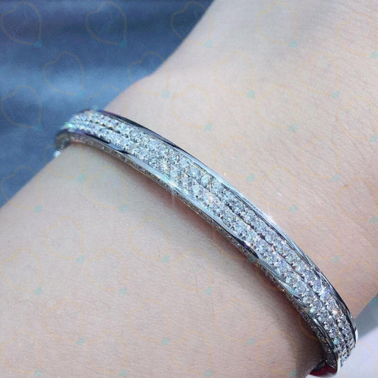 5.50 TCW Round Cut Tennis Lab Grown Diamond Bangle for Women