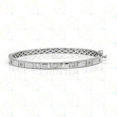 0.50 TCW Round Cut Unique Lab Grown Diamond Bangle for Women