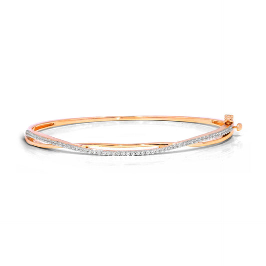 1.00 TCW Round Cut Unique Lab Grown Diamond Bangle for Women