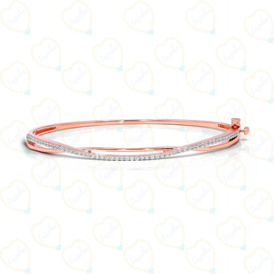 1.00 TCW Round Cut Unique Lab Grown Diamond Bangle for Women