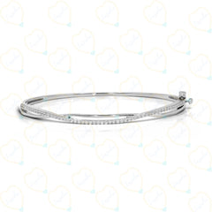 1.00 TCW Round Cut Unique Lab Grown Diamond Bangle for Women