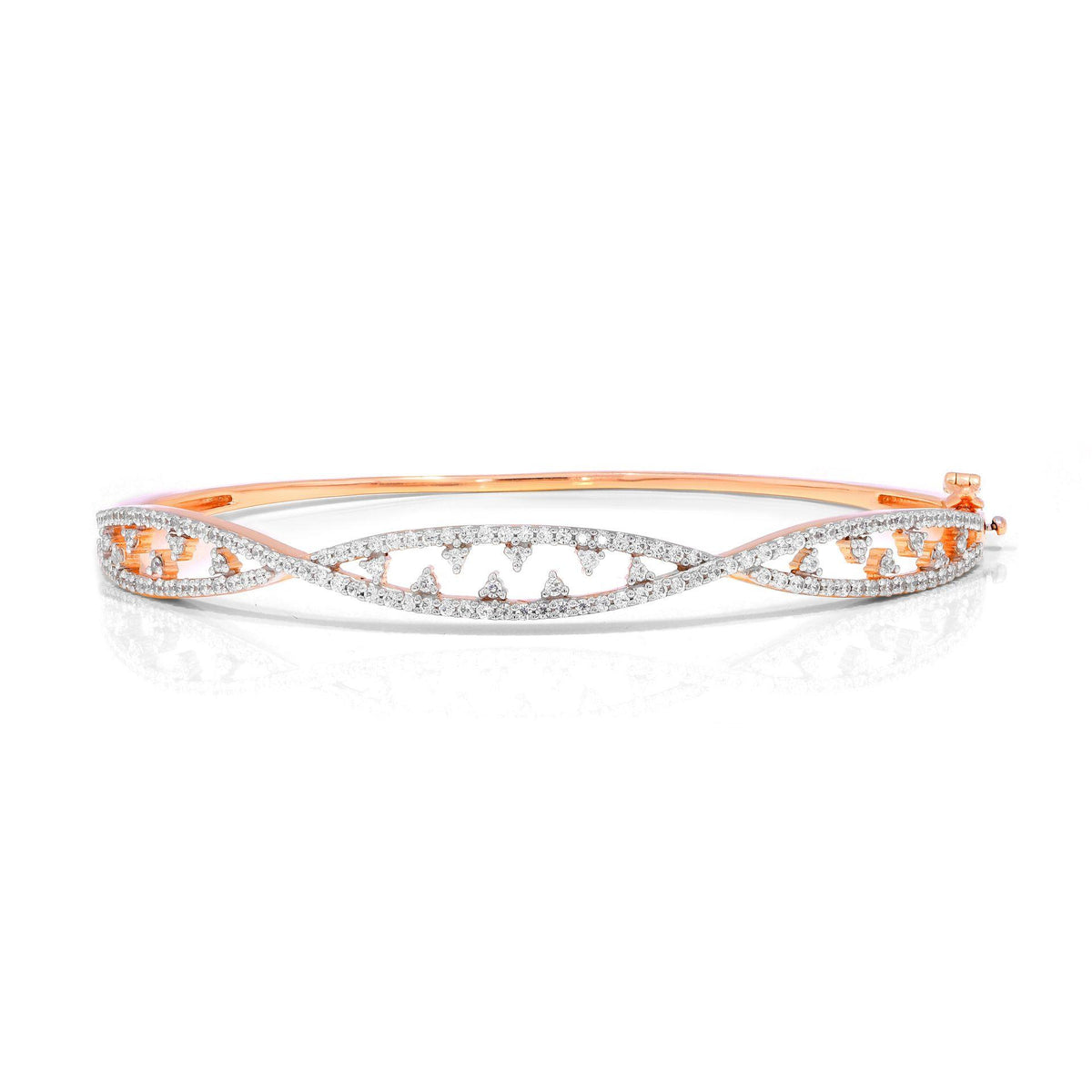 1.50 TCW Round Cut Unique Lab Grown Diamond Bangle for Women