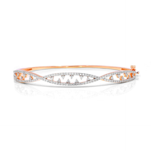 1.50 TCW Round Cut Unique Lab Grown Diamond Bangle for Women