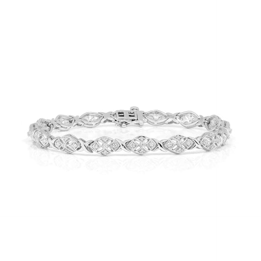 0.60 TCW-Round Brilliant Cut Tennis Lab Grown Diamond Bracelet for Women