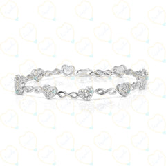 0.50 TCW Round-Brilliant-Cut Tennis Lab Grown Diamond Bracelet for Women