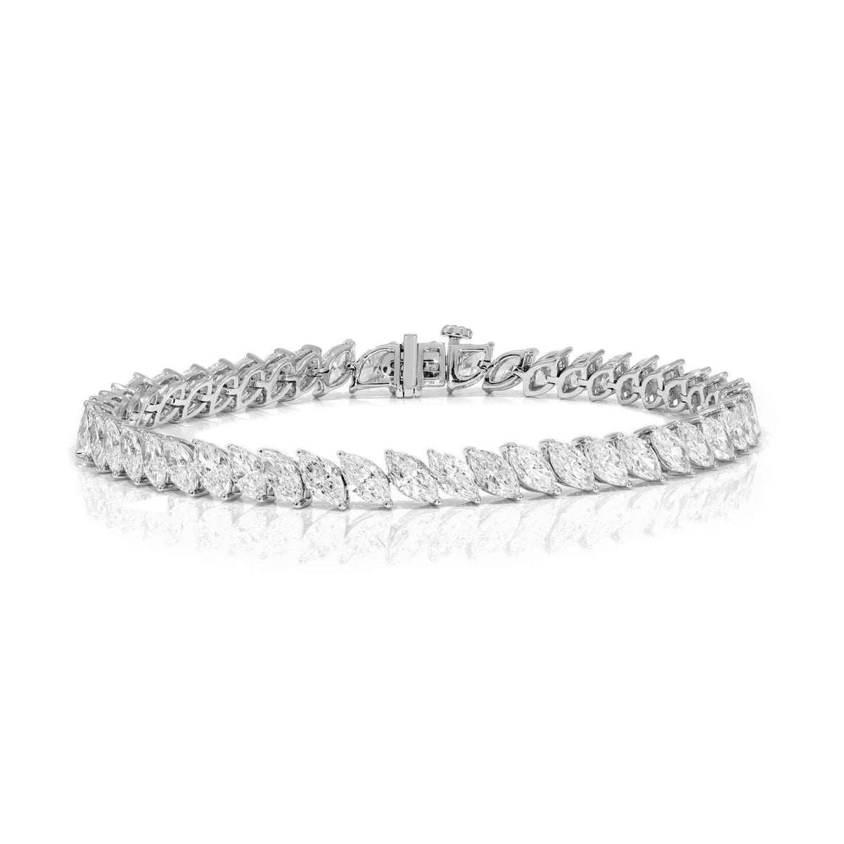 7.00 TCW Marquise Cut Tennis Lab Grown Diamond Bracelet for Women