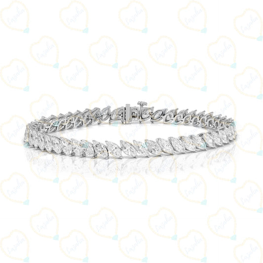 7.00 TCW Marquise Cut Tennis Lab Grown Diamond Bracelet for Women