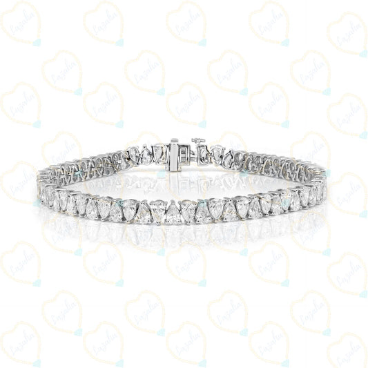 14.50 CTW Pear Cut Tennis Lab Grown Diamond Bracelet for Women