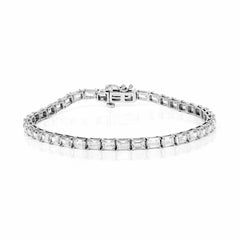 11.00 TCW Emerald Cut Tennis Lab Grown Diamond Bracelet for Women