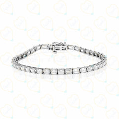 Bracciale tennis in diamanti coltivati ​​in laboratorio taglio smeraldo TCW da 11,00 € per donna