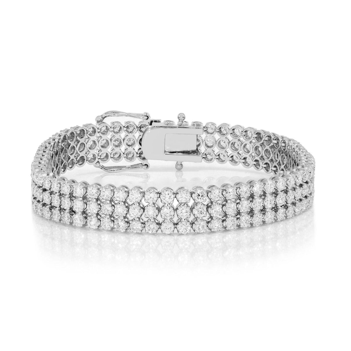 Bracciale da tennis in diamanti coltivati ​​in laboratorio taglio brillante rotondo TCW da 2,30 mm per donna