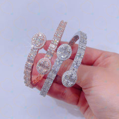 6.60 TCW Baguette Cut Hip Hop Lab Grown Diamond Bracelet for Women