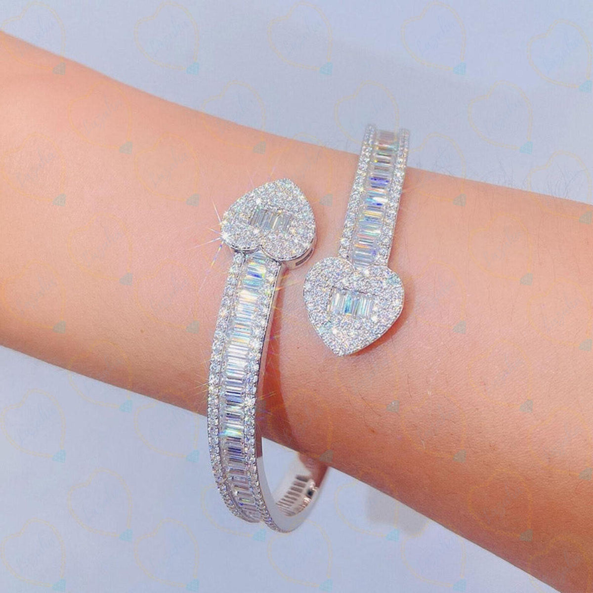 4.80 TCW Baguette Cut Hip Hop Lab Grown Diamond Bracelet for Women