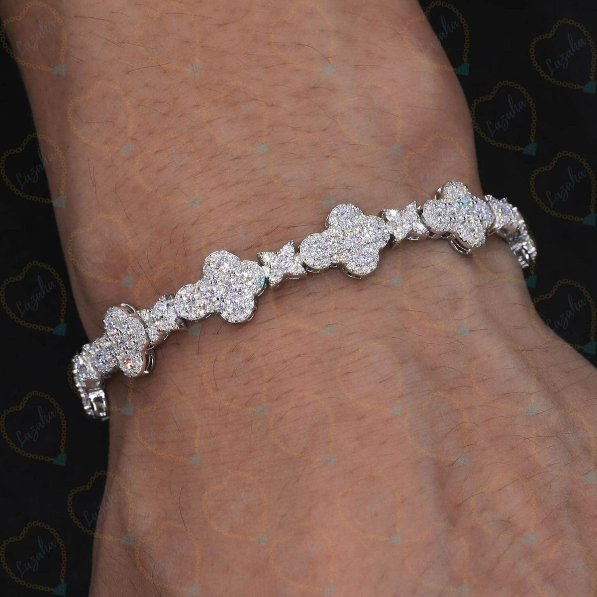 Bracciale da donna con diamanti coltivati ​​in laboratorio a taglio brillante rotondo da 5,40 TCW