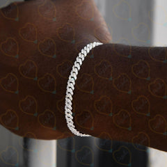 Bracciale da donna con diamanti coltivati ​​in laboratorio a maglie cubane taglio brillante rotondo da 2,00 CTW