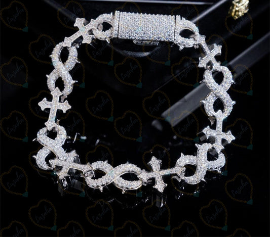 Bracciale da tennis in diamanti coltivati ​​in laboratorio taglio brillante rotondo TCW 2,40 per donna