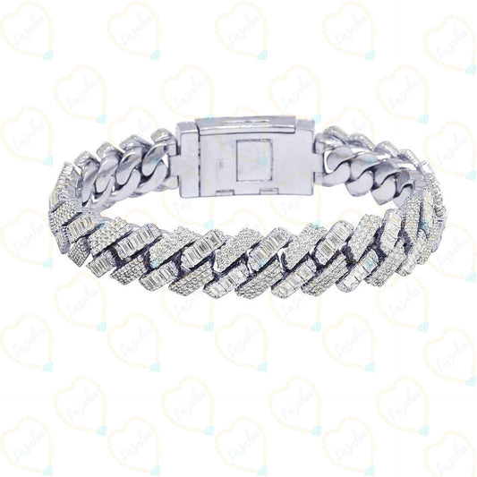 20.00 TCW Emerald Cut Hip Hop Lab Grown Diamond Bracelet for Women