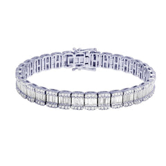 27.00 CTW Baguette Cut Hip Hop Lab Grown Diamond Bracelet for Women