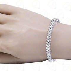 14.00 TCW Round Cut Hip Hop Lab Grown Diamond Bracelet for Women