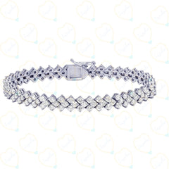 14.00 TCW Round Cut Hip Hop Lab Grown Diamond Bracelet for Women