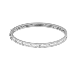 Bracciale da donna con diamanti coltivati ​​in laboratorio Art Déco taglio rotondo TCW da 2,00