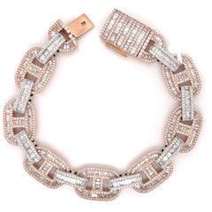 Bracciale Hip Hop Lab Grown con diamanti taglio brillante rotondo da 4,50 TCW per donna