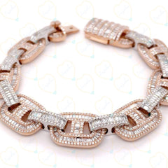 Bracciale Hip Hop Lab Grown con diamanti taglio brillante rotondo da 4,50 TCW per donna