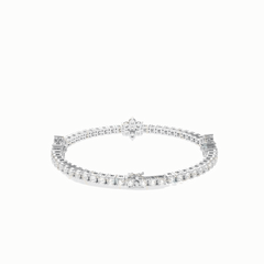 0.85 TCW Round-Brilliant Cut Charm Lab Grown Diamond Bracelet for Women