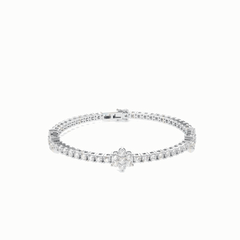 0.85 TCW Round-Brilliant Cut Charm Lab Grown Diamond Bracelet for Women