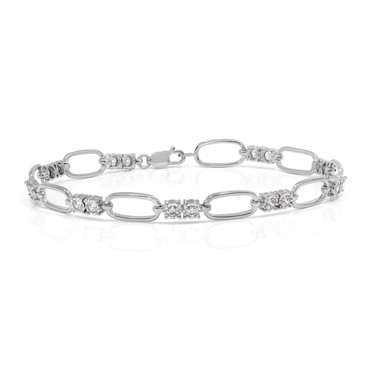 Bracciale con diamanti coltivati ​​in laboratorio a taglio brillante rotondo da 0,50 TCW per donna