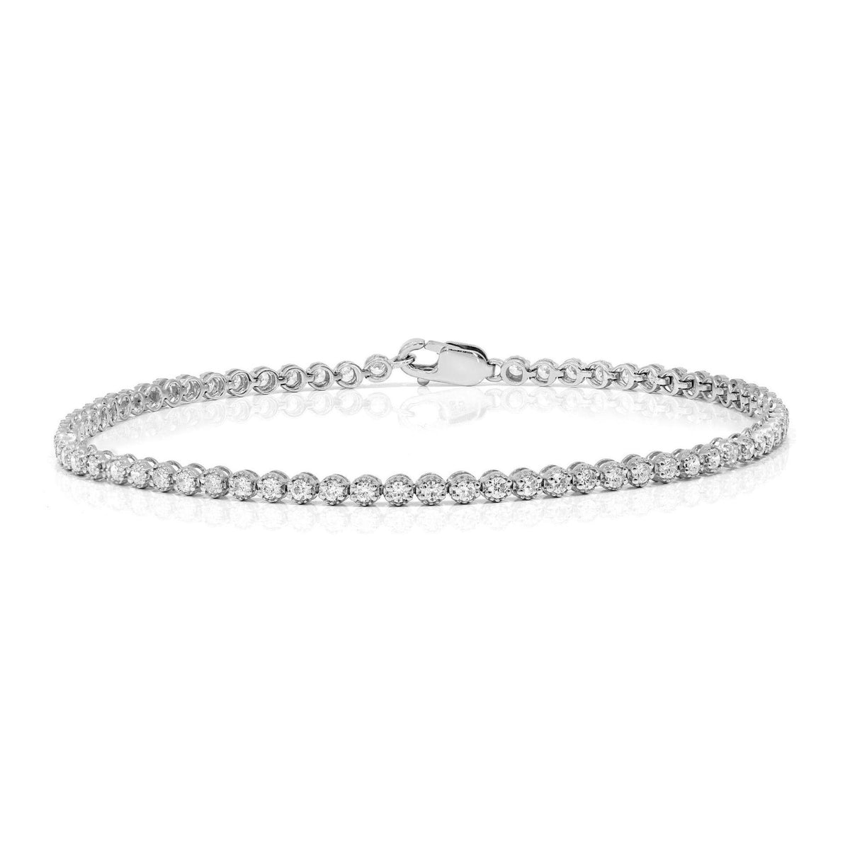 2.10 TCW Round Brilliant Cut Tennis Lab-Grown Diamond Bracelet for Women