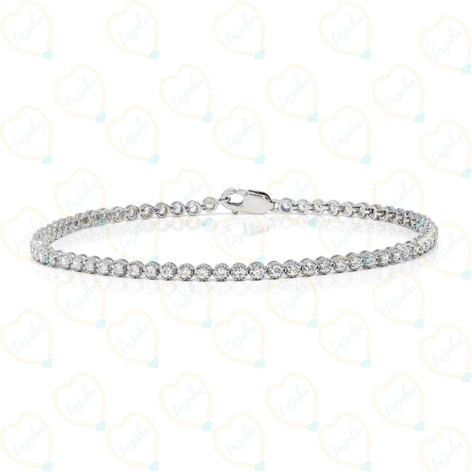 2.10 TCW Round Brilliant Cut Tennis Lab-Grown Diamond Bracelet for Women