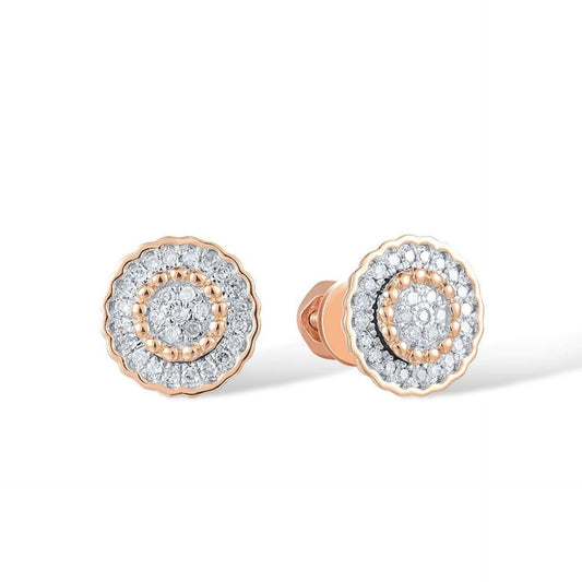 0.80 CTW Round Cut Stud Lab Grown Diamond Earrings for Women