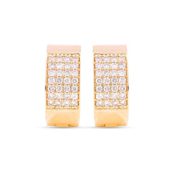 0.90 CTW Round Cut Huggie Hoop Lab Grown Diamond Earrings for Women