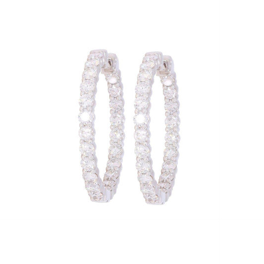 2.90 CTW Round Cut Huggie Hoop Lab Grown Diamond Earrings for Women