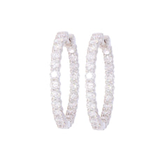 2.90 CTW Round Cut Huggie Hoop Lab Grown Diamond Earrings for Women