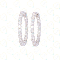 2.90 CTW Round Cut Huggie Hoop Lab Grown Diamond Earrings for Women