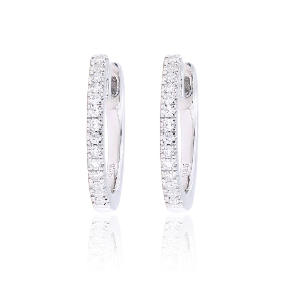 0.90 CTW Round Cut Huggie Hoop Lab Grown Diamond Earrings for Women