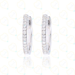 0.90 CTW Round Cut Huggie Hoop Lab Grown Diamond Earrings for Women