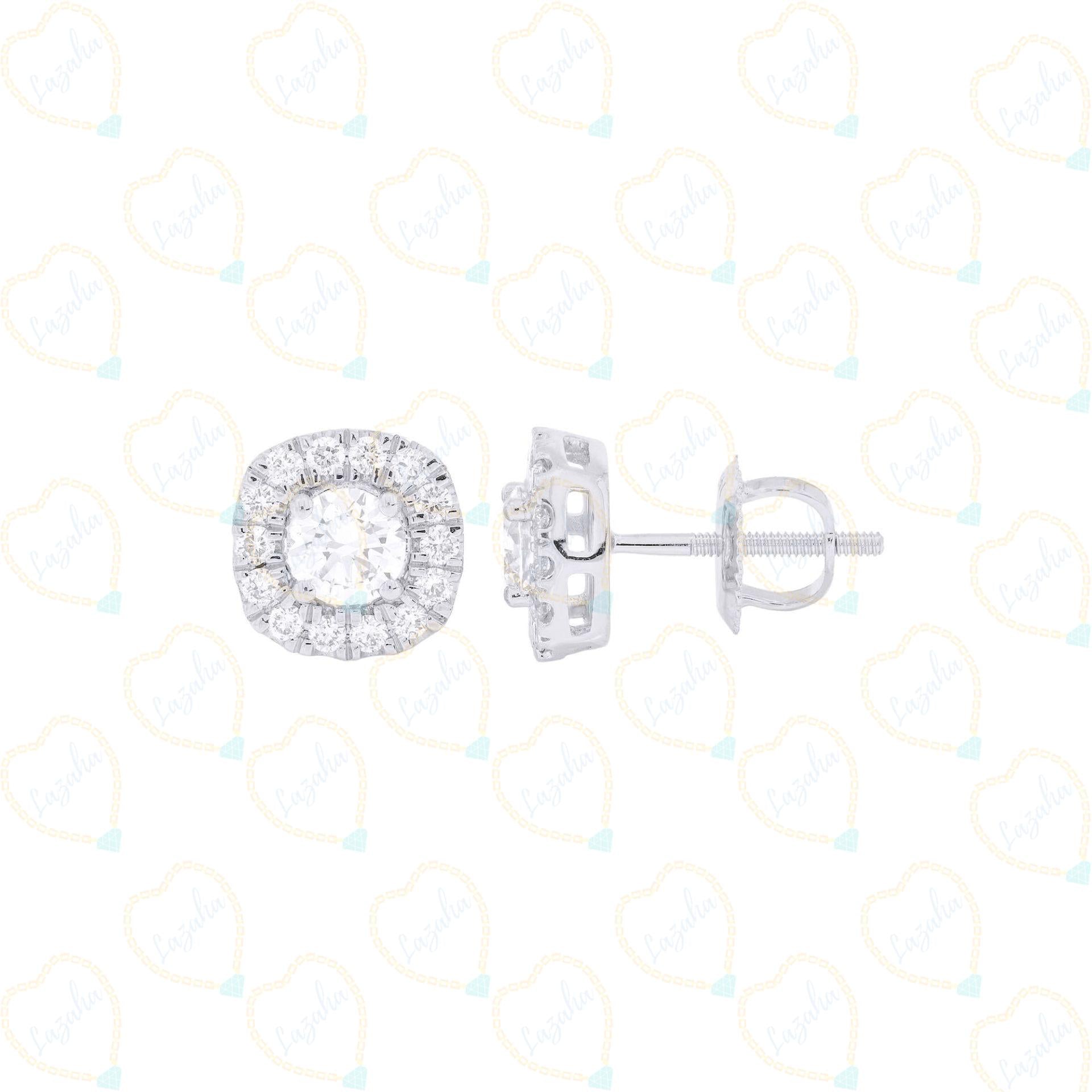 0.30 CTW Round Cut Solitaire With Accents Lab Grown Diamond earring, Diamond, Lab Grown Diamond, Solitaire Diamond earring, 0.30 CT Round Cut, White Gold earring, best diamond earring