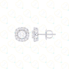 Top view of 0.30 CTW Round Cut Solitaire With Accents Lab Grown Diamond earring, Diamond, Lab Grown Diamond, Solitaire Diamond earring, 0.30 CT Round Cut, yellow Gold earring, best diamond earring, Ethical Jewelry, Luxury Diamond Earring