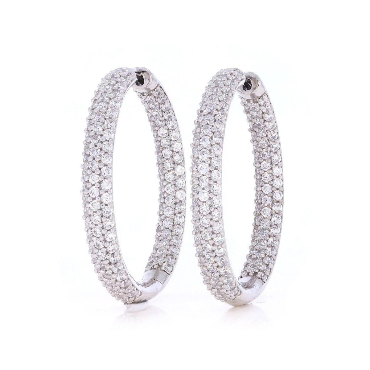 1.00 CTW Round Cut Huggie Hoop Lab Grown Diamond Earrings for Women