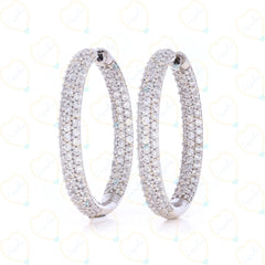 1.00 CTW Round Cut Huggie Hoop Lab Grown Diamond Earrings for Women