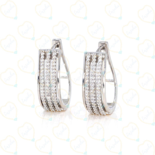 1.00 CTW Round Cut Hoop Lab Grown Diamond Earrings for Women