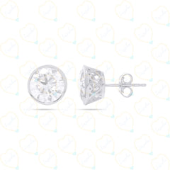 2.00 CTW Round Cut Stud Lab Grown Diamond Earrings for Women