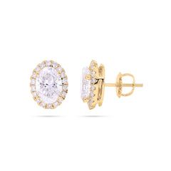 1.50 CTW Oval Cut Stud Lab Grown Diamond Earrings for Women