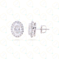 1.50 CTW Oval Cut Stud Lab Grown Diamond Earrings for Women