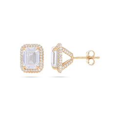 1.00 CTW Emerald Cut Stud Lab Grown Diamond Earrings for Women