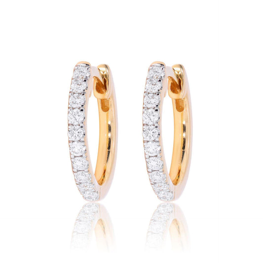 0.60 CTW Round Cut Huggie Hoop Lab Grown Diamond Earrings for Women