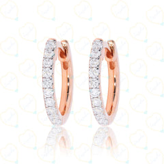 0.60 CTW Round Cut Huggie Hoop Lab Grown Diamond Earrings for Women